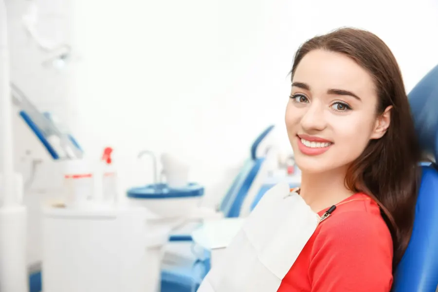 A patient relaxed in the dental chair